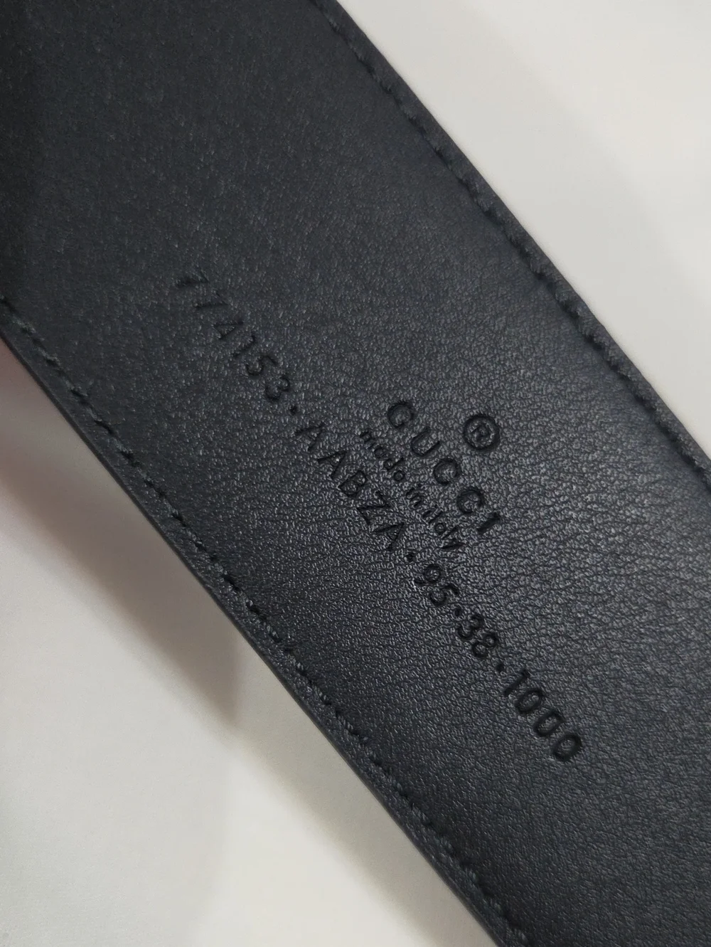 Gucci Black Leather Monogram Belt Black Double GG Buckle